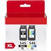 SHENGLANGFR Cartucce 545 546 545xl 546xl pg-545 cl-546 per cartucce Canon 545 546 Canon 545 546 XL pg-545 cl-546 pg 545xl cl 546xl per Pixma MG2550 TR4550 (1 nero, 1 Colore, confezione da 2