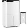FANTASK 4 modalità di asciugatura da 50 l/giorno con timer da 24 ore, deumidificatore intelligente con valvola a LED e ventilatore, serbatoio dell'acqua da 5 l e tubo di scarico, dimensioni della