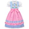 ReliBeauty Oktoberfest Costume Dirndl Bambina 2-in-1 Bavarese Vestito, pink blu,120