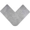 fluffy® Tappeto da bagno in ciniglia per docce angolari, con fondo antiscivolo (L-Forma | Dimensioni Interne 50 x 50 cm, Grigio)