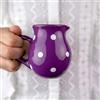 City to Cottage® Bricco del Latte Piccolo da 150ml | Lattiera in Fantasia a Pois Viola e Bianco | Realizzato e Dipinto a Mano in Ceramica