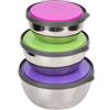 Tomotato Set Ciotole In Acciaio Inox Con Coperchio Ermetico Colorato, Ciotola Per Impastare Insalatiera, Ciotole Impilabile Per Impastare, Cucina, Lievitazione, Conservazione, Fornitura