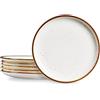 ONEMORE Set di 6 piatti piani da 26,6 cm, grandi piatti in ceramica, Piatti Rotondi Bianchi per Insalata, Pasta, Pizza, Bistecca, Panino
