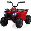 Salutmeuble Quad elettrico 12 V per bambini 2-5 anni - Veicolo tutto terreno con musica, LED, 2 velocità e pneumatici solidi, giocattolo sicuro per ragazzo, ragazza (rosso)