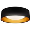 B.K.Licht Plafoniera LED, 2200Lm 18W, Luce bianca naturale 4000K, Lampada da soffitto nero e oro, Ø40cm, Lampadario per camera da letto IP20