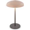 BRILONER - Lampada da tavolo LED senza fili IP44 con bordo luminoso, touch dimmer, batteria ricaricabile, lampada da scrivania senza fili, lampada da comodino, 19,5x30,5 cm, beige-antracite