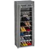 Relaxdays Scarpiera Salvaspazio, 9 Ripiani, 27 Paia Scarpe, Rivestimento in Tessuto, Portascarpe, da Ingresso, Grigio, Antracite, 1 pz