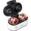 Adlereurope ADLER piastra per waffle, potenza massima 1400 W, dimensione waffle 9 x 4 cm, manico non riscaldato, nero