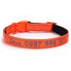 Generic Collare per cani personalizzato, nome dell'animale domestico ricamato personalizzato e numero di telefono, misure regolabili, piccola collari riflettenti per animali domestici (colore arancione)