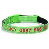 Generic Collare per cani personalizzato, nome dell'animale domestico ricamato personalizzato e numero di telefono, misure regolabili, piccola collari riflettenti per animali domestici (Erba verde)
