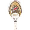 Max Beach Tennis MBT GOLD, Racchetta Beach Tennis 100% Fibra di Carbonio + Gold Glitter Carbon- Trattamento ruvido- Eva High Power - Leggera e Bilanciata - Profilo 20 mm - Custodia inclusa