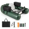 COSTWAY Belly Boat da Pesca, Gommone Gonfiabile da Pesca con 2 Porta Canne, Pompa, Borsa di Trasporto e Kit di Riparazione, Barca da Mare con Compatibile con Motore Fuoribordo, capacità 100kg