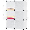 LILIIN Armadio di scaffalatura portatile, 6 cubi, in plastica, per la camera da letto, per vestiti, libri, giocattoli, 105 x 70 x 35 cm
