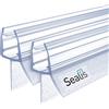 Sealis Guarnizione Ricambio - Guarnizione Sottoporta Doccia per Vetri di Spessore 5mm/ 6mm / 7mm/ 8mm Profilo Box Doccia Guarnizione Aletta Doccia - Trasparente (2x80cm)
