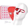 LIARTY Maschera senza fili per il viso e il collo, maschera per la terapia della luce LED a 7 colori con 360 pezzi di perline, luce LED ricaricabile