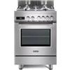 De'Longhi PRO 66 MXL PZ Cucina A Gas, 60 Cm, Forno Elettrico Multifunzione, 4 Bruciatori, 1 Doppia Corona, Linea Professional, Master Pizza, Easy Steam, Idroclean, Classe Energetica A