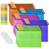 Hiziwimi 20 cartelle sospese in polipropilene, formato A4, con linguette e inserti, schedario per ufficio, scuola, archiviazione file desktop, classificazione file (colori misti)