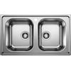 Blanco PRONTA CONSEGNA - SPEDIZIONE IMMEDIATA Lavello 2 Vasche Sopratop 100 x 50 cm Acciaio Inox DINAS 8 BLANCO 1328108 - 328108