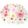 Avagiaforu Fiori Finti Artificiali Teste, 48 Pezzi Teste di Fiori Artificiali Decorazioni, Mini Fiori Finti Seta, Fiori Di Stoffa per Decorazioni da Giardino, Feste e Matrimoni (E)