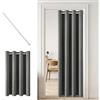 MIULEE Tende Oscuranti per Interni 1 Pezzi 150x200 CM,Tenda Grigio Moderna per Soggiorno, Tenda con asta telescopica (asta 70-130cm) Oscurante Finestra Camera da Letto Salotto
