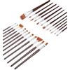 Elan Set di Pennelli, 24 Pezzi Pennelli in Nylon Manico Corto, Angolati, a Ventaglio, Filbert, Piatti, Tondi, Script per Acrilica, Tempere e Gouache