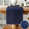 Vorysum Runner Tavolo Moderno Poliestere Impermeabile Tovaglia Runner Effetto Lino Lavabile Decorazione Tavolo da Pranzo Sala da Pranzo, Feste, Festival Matrimoni (Blu Navy, 33x120cm )