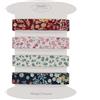 designers-factory Set di 4 Nastri in sbieco per cucito in cotone stampato - Diversi colori disponibili - Alta qualità - 2 metri per colore - 100% cotone. (Set K)