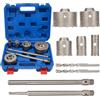 topolenashop Sega a Tazza Carotatrice a Tazza Per Muro 9 Pezzi, Ø30, Ø40, Ø65, Ø80, Ø100 Mm, Con Albero SDS Plus E SDS-Max Carotatrici accessori trapano a tazza 9 pezzi per muro fresa per Cemento e Calcestruzzo