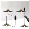 wgzixezn Lampada a sospensione a batteria con telecomando a batteria, lampadario da soffitto a batteria, senza cablaggio, lampadario per gazebo, pergolato, portico, patio, interno/esterno