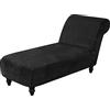 Topchances Chaise Lounge in velluto, elasticizzato, senza braccioli, per soggiorno, camera da letto, salotto, salotto, salotto, colore: nero