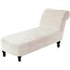 Topchances Chaise Lounge in velluto, elasticizzato, senza braccioli, per soggiorno, camera da letto, soggiorno, soggiorno, soggiorno, camera da letto, salotto, colore: bianco