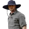ZLYC Cappello da sole a tesa larga da uomo protezione UV Safari cappello Boonie cappello estivo da pescatore, Taglia unica