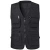 Generic Gilet da uomo Regular Fit Casual Gilet con 4 tasche frontali Urbano Elegante Lavoro Tinta unita Zip Gilet Senza Colletto Scollo a V Outdoor Senza Maniche T-Shirt Per Escursionismo Pesca, Nero , 7XL