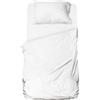 hermet Set Lenzuolo Una Piazza e Mezza Microfibra, Bianco, Completo Letto, Lenzuolo Sopra, Lenzuolo Con Angoli, Federa, Winner