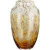 GILDE GLAS art Vaso in vetro tipo Ambrosio, marrone, crema, vetro, altezza 29 cm, impermeabile, vaso decorativo