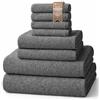 NatureMark set asciugamani 8 pezzi 100% cotone - 4 asciugamani ospite, 2 viso, 2 teli doccia, set bagno, Grigio Antracite - 30x50, 50x100, 70x140 cm