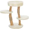 TRIXIE Tiragraffi Santo 73 cm in crema - Albero di gatto piccolo su 2 livelli con tronchi in vero legno di betulla, casetta per gatti con possibilità di graffi e sonno, accogliente e stabile - 44714