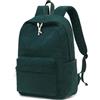 LOIDOU Zaino scolastico per ragazze e ragazzi adolescenti zaino leggero da donna per la scuola impermeabile Daypack Bookbag Colleg Work, Verde scuro o profondo, L, Casual