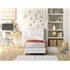 EVERGREENWEB MATERASSI & BEDS EVERGREENWEB Letto Singolo con Contenitore 80x195 cm, Elegante Struttura Letto Imbottita per Adulti e Ragazzi, Rete a doghe in Legno Inclusa, Moderna Testiera Rivestimento SFODERABILE Bianco Grigio