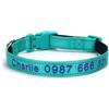 Generic Collare per cani personalizzato, nome dell'animale domestico ricamato personalizzato e numero di telefono, misure regolabili, piccola collari riflettenti per animali domestici (Colore verde foresta)