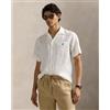 Polo Ralph Lauren per uomo. [710966421007] Camicia in lino bianco vestibilità classica, Casual, Manica corta