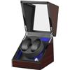 DRAIGERWAY Scatola Carica Orologi Automatische Uhrenbeweger Box PU Leder Uhrengehäuse mit leisem Motor Batteriebetrieb oder Netzteil für Automatikuhren (Korn aus Sandelholz Upgrade-DGW)