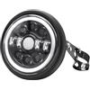 Shkalacar Faro LED per Moto da 7 Pollici con Contenitore per alloggiamento e indicatori di direzione abbaglianti/anabbaglianti DRL Occhi angolari Faro LED Rotondo da 7''