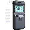 BullTek Etilometro Portatile Digitale Certificato con Display LCD - Chip ASIC 3° Generazione per Misurazione Accurata - Alcol Test con Algoritmo Avanzato - Boccagli Sostituibili e Prestazioni Stabili