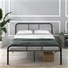 COSTWAY Struttura per Letto Matrimoniale, Letto Piattaforma in Metallo Moderno con Testiera e Pediera, 12 Doghe Metalliche, Silenziosa, Carico 300 kg (Stile 2 190x140cm)