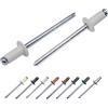 Marcopol Confezione da 1000 pezzi, rivetti ciechi verniciati 4,0 x 8 mm, a testa bombata, DIN 7337, rivetto in alluminio e mandrino in acciaio, rivetti a pressione (1000, Grigio Bianco RAL 9002)