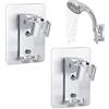 yufana 2 Pcs Supporto Per Soffione Doccia In Alluminio,Nessuna Foratura Staffa Doccia Senza Forare Supporto Doccia Supporto Doccia Orientabile Supporto Parete per Soffione Doccia a Mano(Argento）
