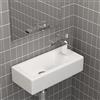 Waschbecken24 Lavandino bagno in ceramica di design, lavabo per il bagno degli ospiti, Waschbecken24 (37x18x9 cm, Bianco / A660)