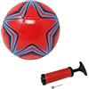 CUCUBA Pallone da Calcio da Allenamento o Partita Colore Rosso con Stella Misura 5 con Pompa Portatile