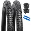 YunSCM 2Pcs Pieghevole 20 pollici pneumatici 20x1.75 ETRTO 47-406 e 2Pcs 20 pollici Camera d'aria AV32mm valvola Schrader, compatibile Bicicletta 20x1.75 Copertoni e Camera d'aria